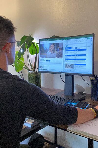 A well-trained trainer preparing a plan and doing research